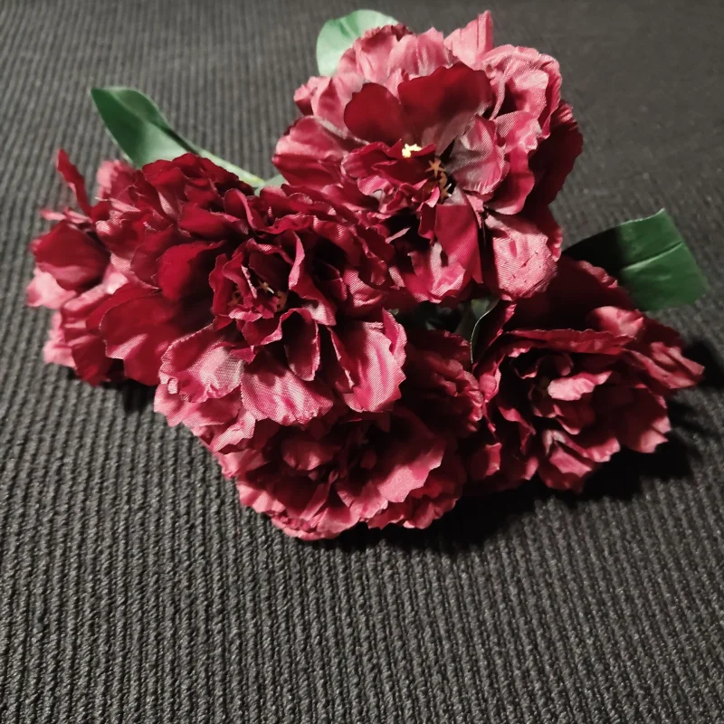 Bukiet Peonia x 5, 30 cm (Czerwony)