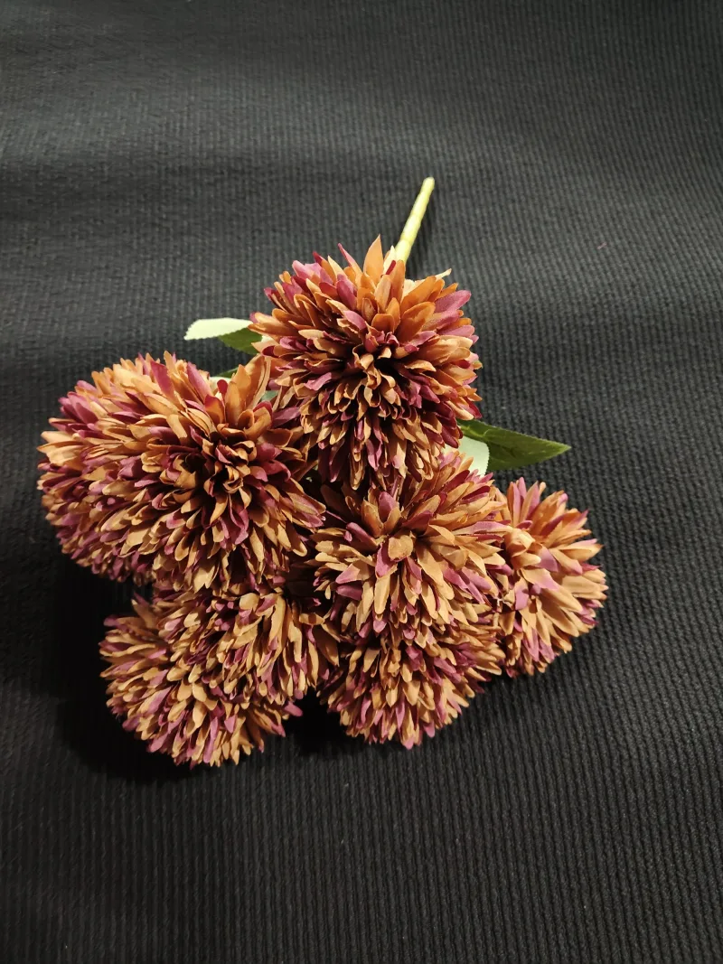Bukiet Chryzantema x 9 (Brązowo-bordowy)